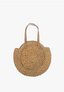 Hollow Out Straw Tote Handbag