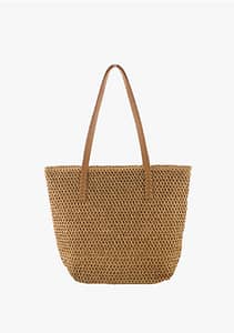 Luxe Rattan L Tote Handbag