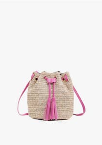 Trey Straw Bucket Bag