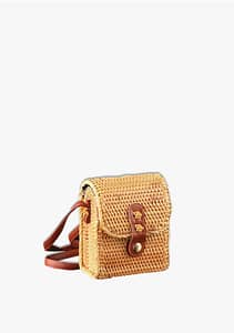 Boho Rattan Box Handbag