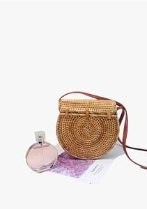 Boho Rattan Round Handbag