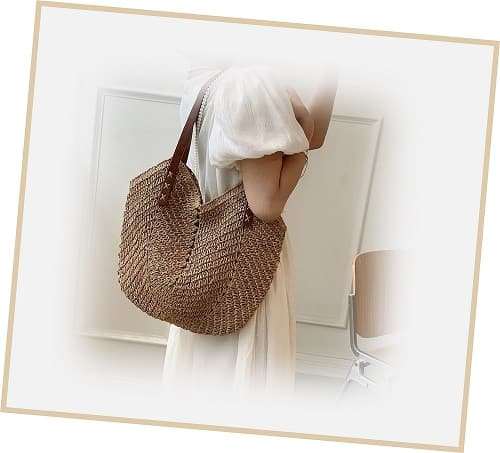 Luxe Rattan L Tote Handbag 2