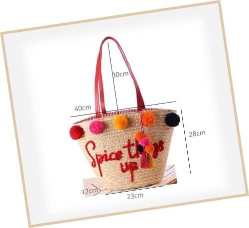 Spice-Things-Up Raffia Beach Bag