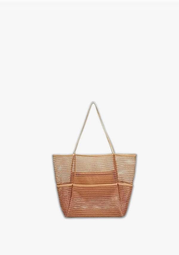 Large Multipocket Beach Bag - Beige