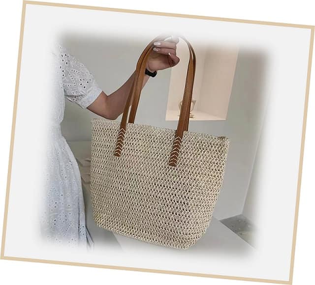 Luxe Rattan L Tote Handbag B